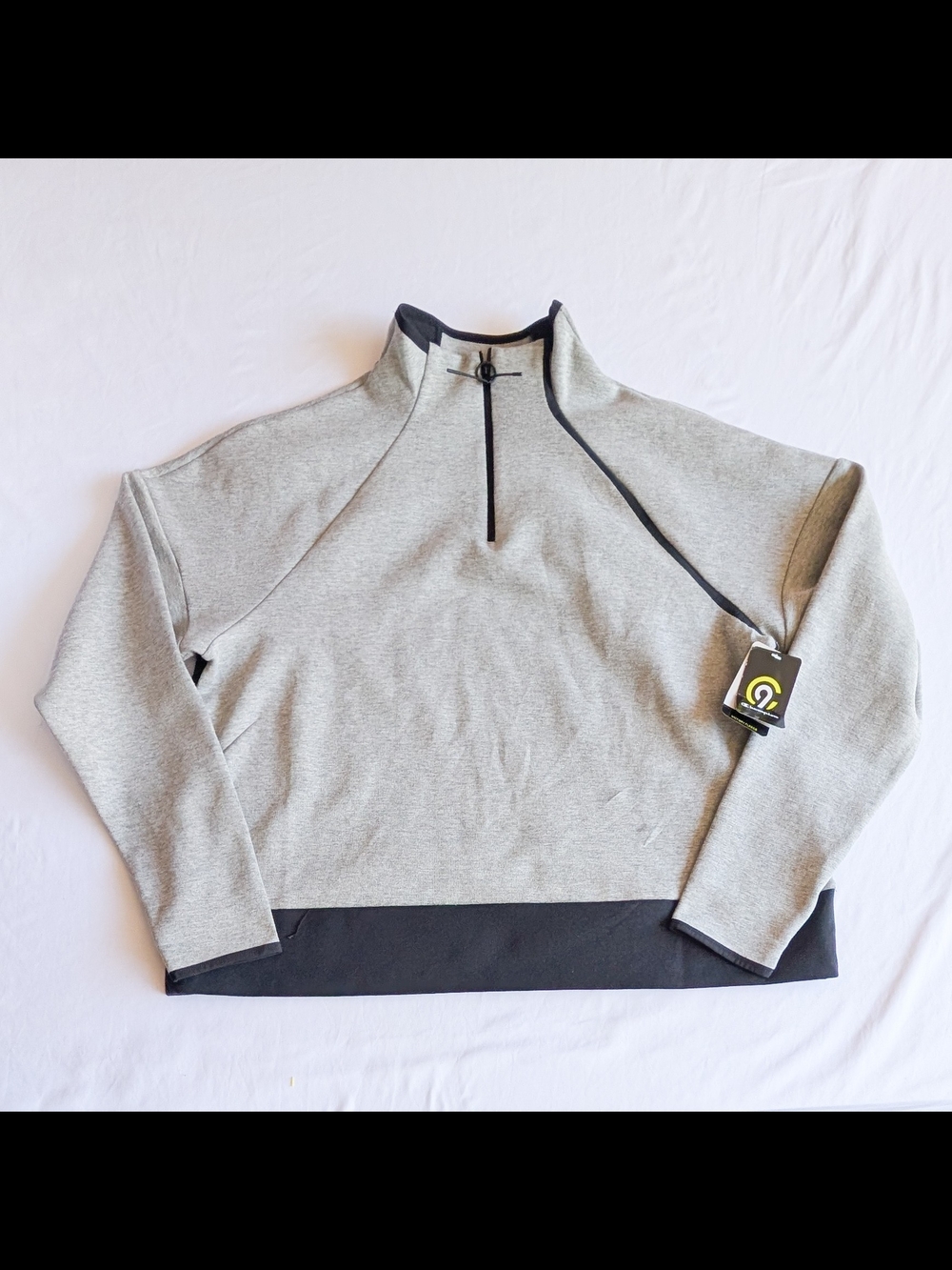 Champion Heather Grey Long Sleeve Pullover Sweatshirt 1/4 Zip Collar Size 2xl